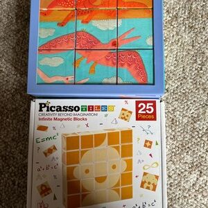 Picasso tiles 25 Pc Set And Dinosaur Block Puzzle New